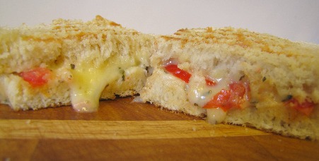 Tomato Provolone Sandwich with Garlic Basil Mayonnaise | aDelightfulHome.com