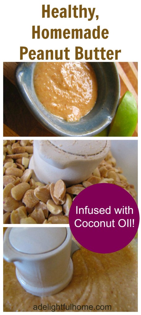 HOmemade peanut butter with coconut oil