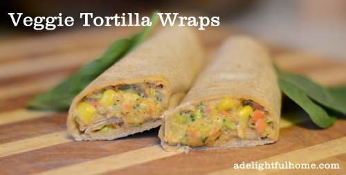 Quick and Easy Veggie Tortilla Wraps Recipe | ADelightfulHome.com