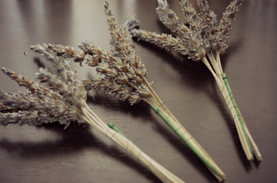 Dried lavender bunches