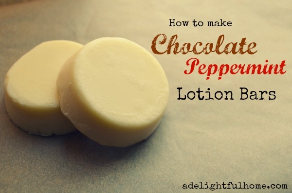 chocolate peppermint lotion bars