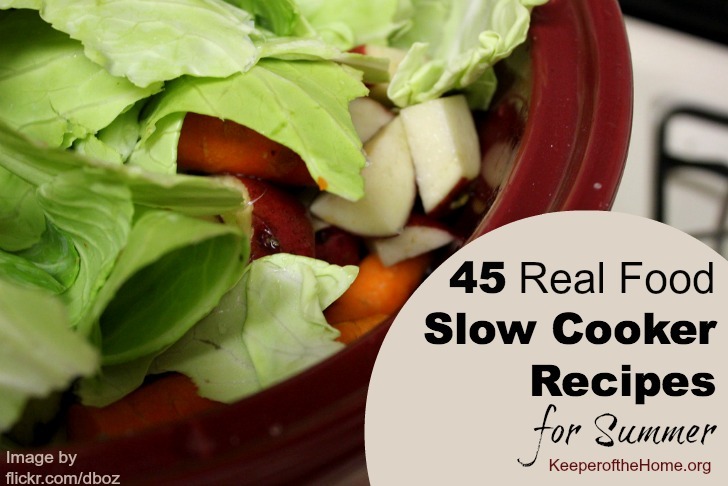 45 Real Food Slow Cooker Recipes | ADelightfulHome.com