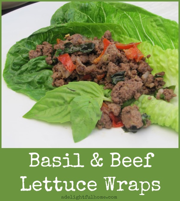 basil beef lettuce wraps - adelightfulhome.com