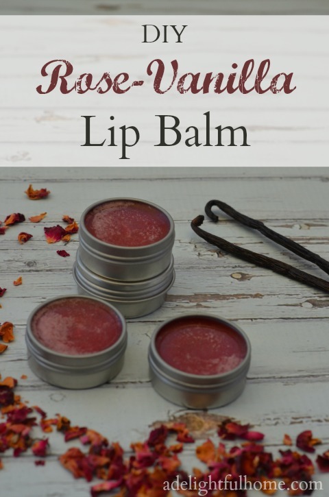 DIY Rose-Vanilla Lip Balm - A Delightful Home