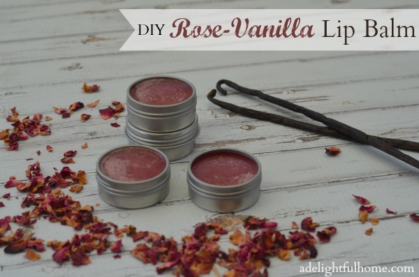 DIY Rose Vanilla Lip Balm | ADelightfulHome.com