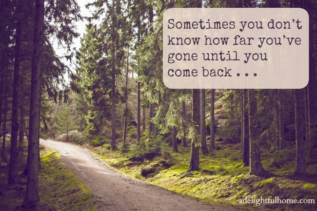 Sometimes you don't know how far you've gone until you come back . . . | aDelightfulHome.com