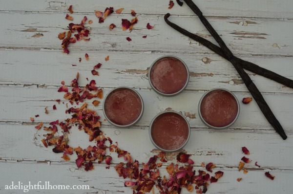 rose-infused lip balm