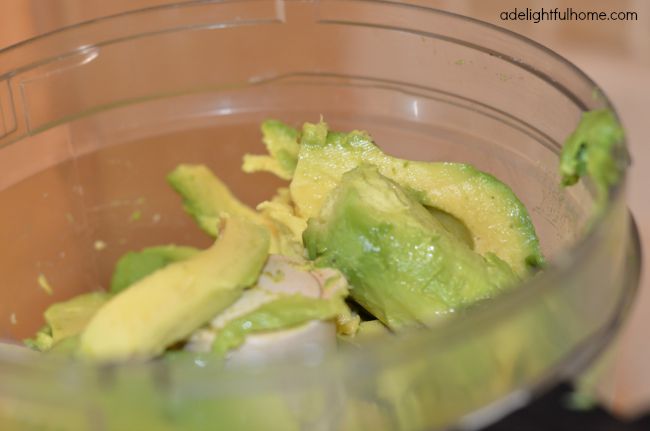 avocado in food processor