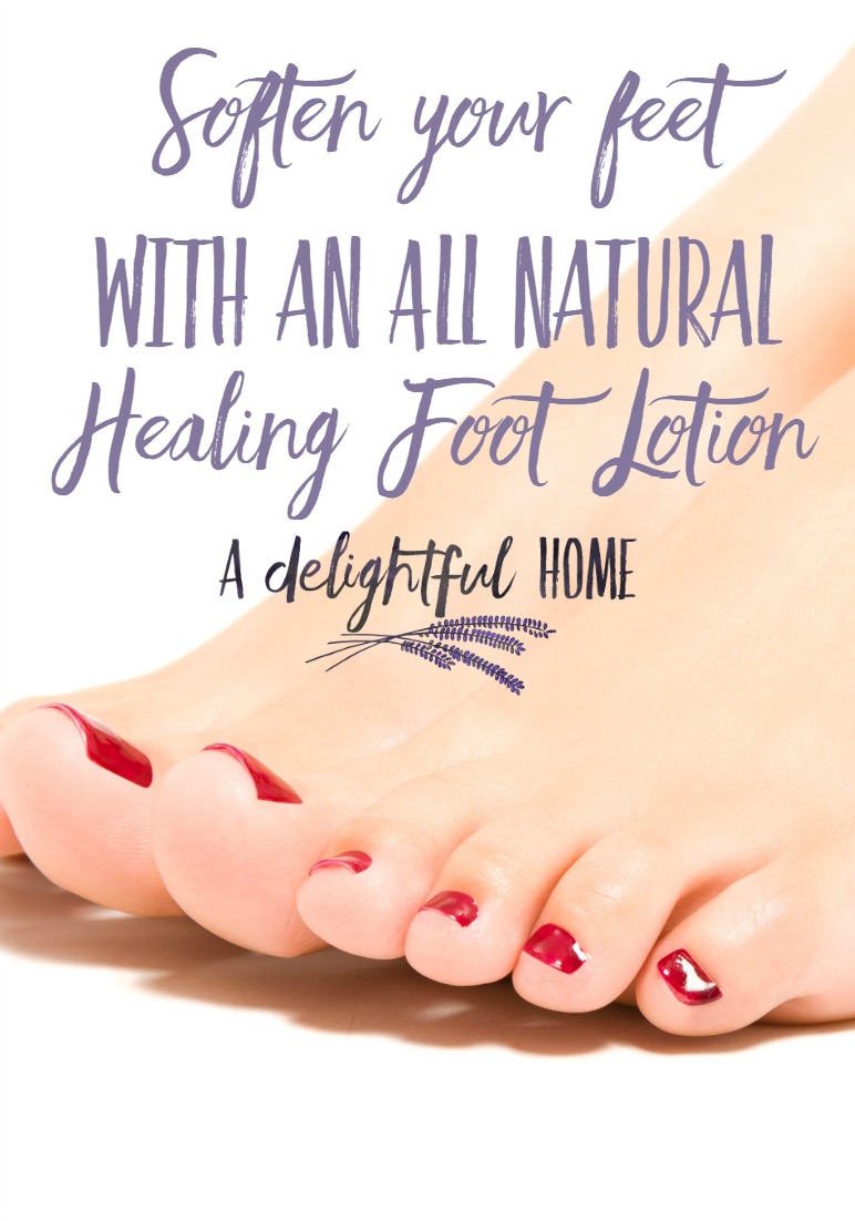 DIY All Natural Healing Foot Lotion | aDelightfulHome.com