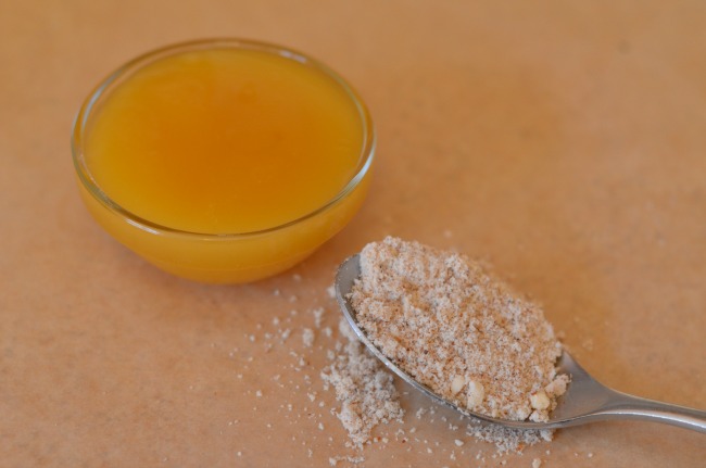 honey and ground almond facial scrub