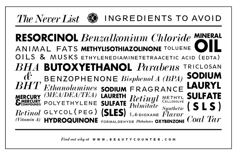 The Never List - Toxins to Avoid in Skin Care and Cosmetics | aDelightfulHome.com