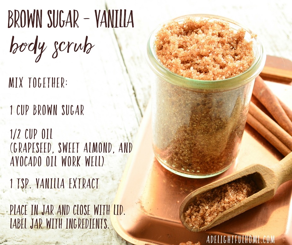 DIY Brown Sugar-Vanilla Body Scrub | aDelightfulHome.com