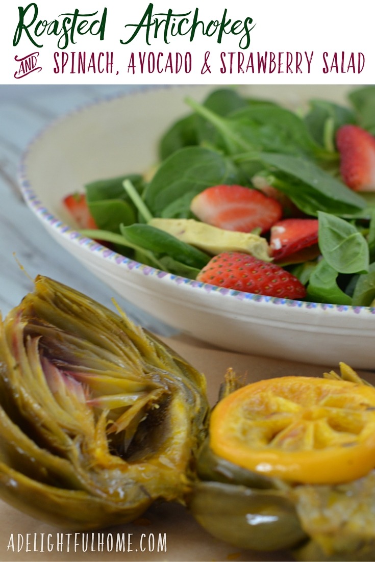 Roasted Artichokes and Spinach Strawberry Salad (1)