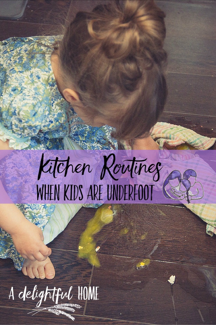 Tips for Simple Kitchen Routines with Kids Underfoot | aDelightfulHome.com