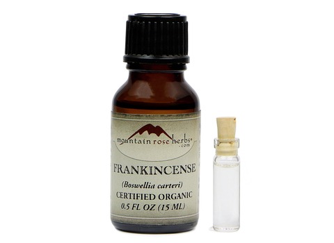 bottle of Frankincense essential oil
