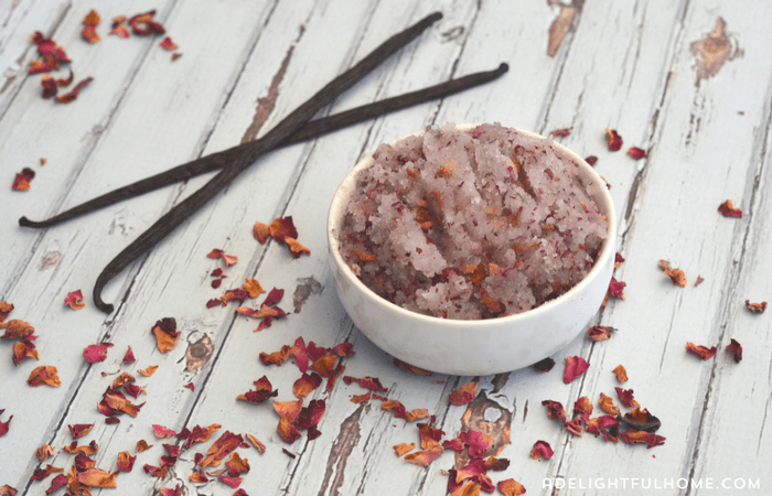 vanilla rose petal scrub