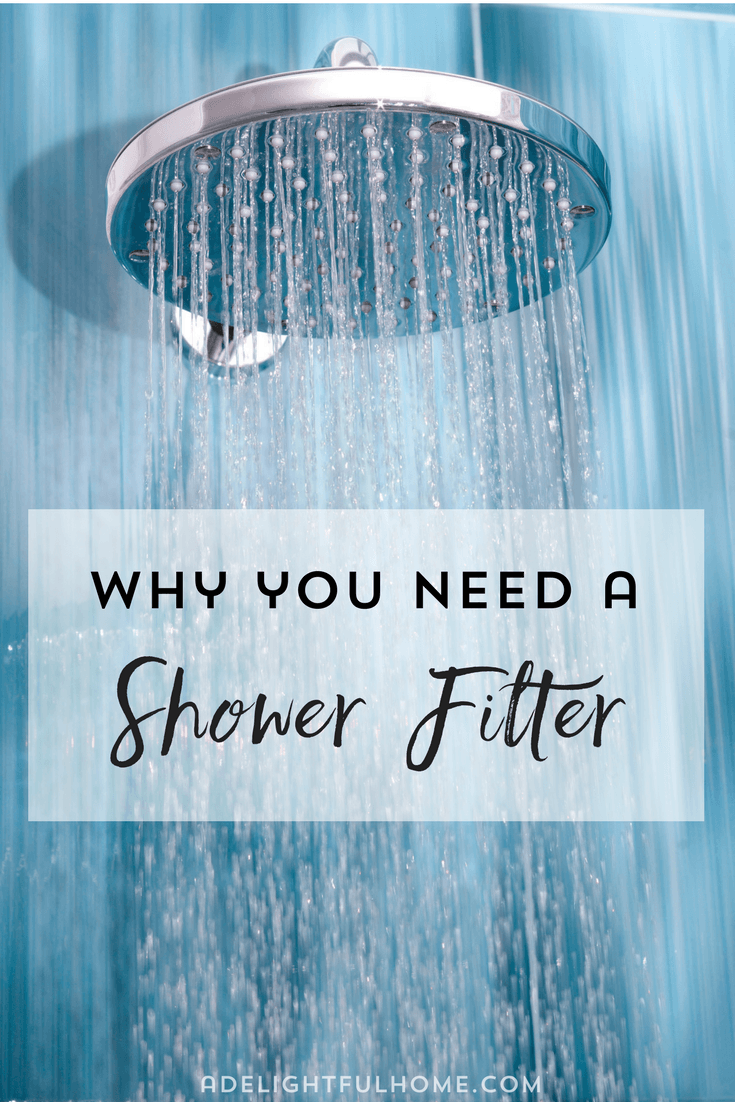 Image of a running shower head. Text overlay says, "Why You Need a Shower Filter".