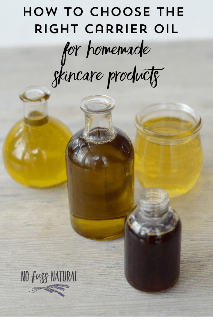 selection of glass bottles of carrier oils for homemade skincare