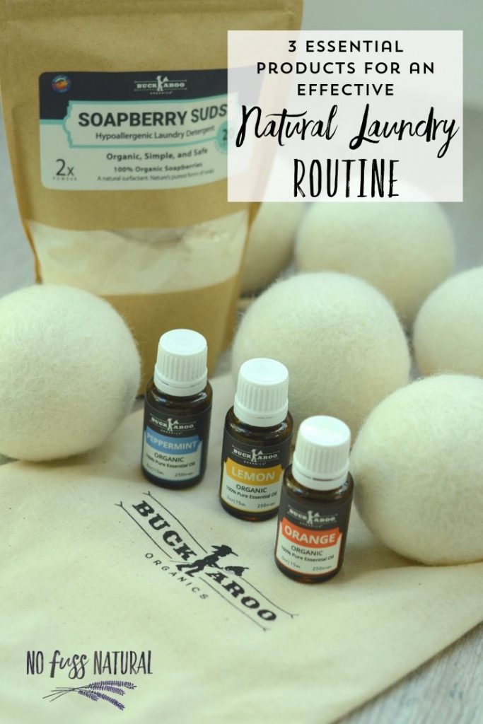 natural laundry soap, dryer balls and essential oils