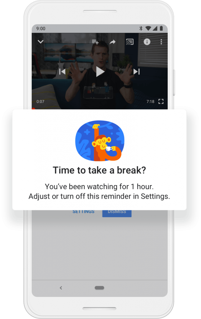 take a break youtube setting