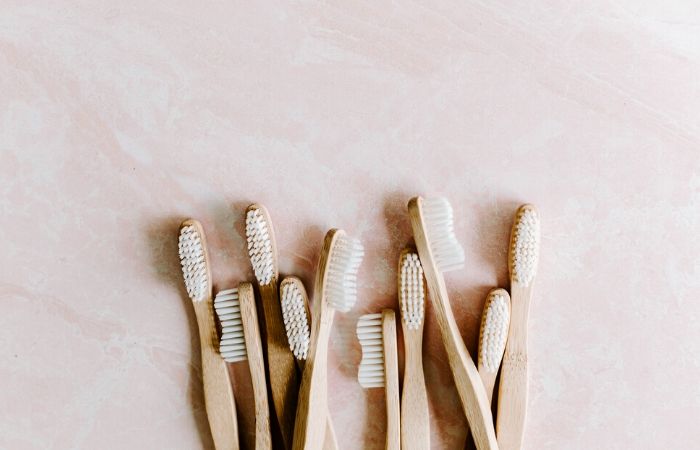 set of bamboo toothbrushes